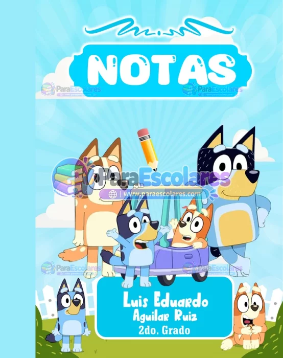 Bluey Portada Cuaderno Cosido 19 x 24